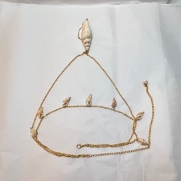 Seashell 2-Layer Boho Beach Handmade Gold Necklace, Real Spiral Seashells - Picture 13 of 16